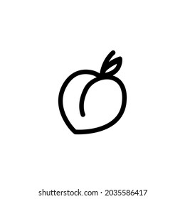 Peach Fruit Vegetable Food Monoline Symbol Icon Logo For Graphic Design UI UX And Website