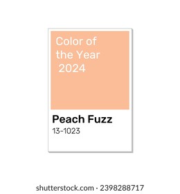 Peach Fuzz 13-1023 color of the year 2024. Background with a square frame.