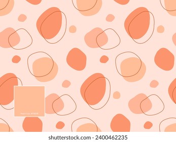 Pfirsich Fuzz Hintergrund FFBE98 2024 Farbe. Nahtloses Muster für Spot und Linie. Abstrakte geometrische Freehe und strukturiert. Verschiedene Formen auf Farbhintergrund 2024