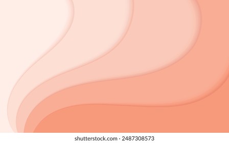 Peach Fuzz Background. Shifting peach fuzz color shades. Paper cut style vector illustration