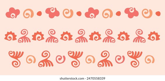 Peach fuzz botanical set texture vector motif with color of the year two tone effect. Soft fresh modern design for hand drawn illustration collection. 