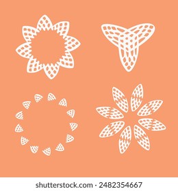 Motivo de Vector de textura de conjunto botánico de pelusa de melocotón con efecto de dos tonos de color del año. Diseño moderno fresco suave para la colección dibujada a mano de la ilustración. 