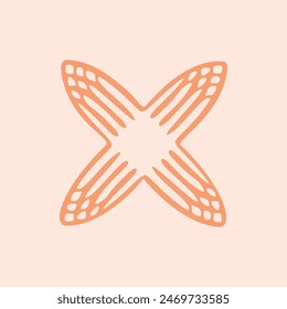 Peach fuzz botanical texture vector motif with color of the year two tone effect. Soft fresh modern design for hand drawn illustration. 