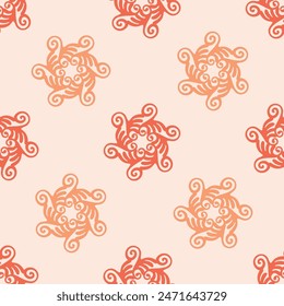Peach fuzz botanical texture vector background with color of the year two tone linen fabric effect. Soft fresh modern design for all over decor, wallpaper and on trend repeat tile textures. 