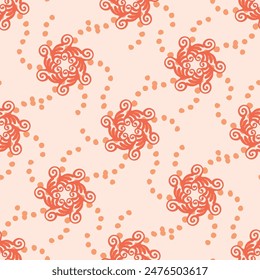 Peach fuzz botanical texture vector background with color of the year two tone linen fabric effect. Soft fresh modern design for all over decor, wallpaper and on trend repeat tile textures. 