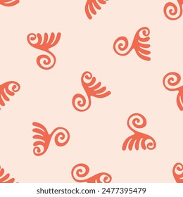 Peach fuzz botanical texture vector background with color of the year two tone linen fabric effect. Soft fresh modern design for all over decor, wallpaper and on trend repeat tile textures. 