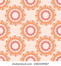 Peach fuzz botanical texture vector background with color of the year two tone linen fabric effect. Soft fresh modern design for all over decor, wallpaper and on trend repeat tile textures. 