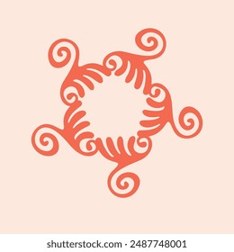 Peach fuzz botanical texture vector motif with color of the year two tone effect. Soft fresh modern design for hand drawn illustration. 