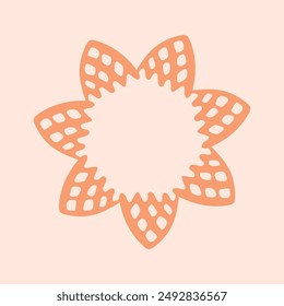 Peach fuzz botanical texture vector motif with color of the year two tone effect. Soft fresh modern design for hand drawn illustration. 