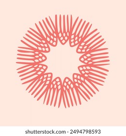 Peach fuzz botanical texture vector motif with color of the year two tone effect. Soft fresh modern design for hand drawn illustration. 