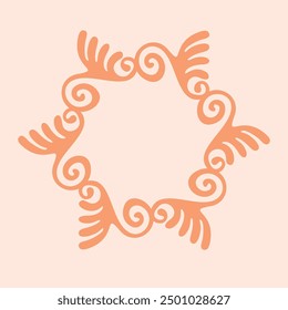 Peach fuzz botanical texture vector motif with color of the year two tone effect. Soft fresh modern design for hand drawn illustration. 