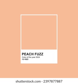 Peach fuzz color of the year 2024. Abstract background with square frame. Color concept.