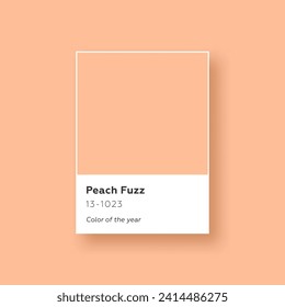 Peach fuzz color of the year 2024. Abstract simple background design template with square frame