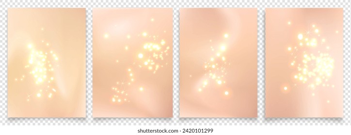 Peach fuzz tint cover set, 2024 year. Abstract wallpaper background. Premium quality. Vector.