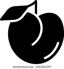 peach glyph icon illustration vector