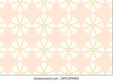 Pfirsich- und Goldmuster, Weißer Hintergrund, Goldene Linien, Pfirsichfarben-Formen, Pfirsich- und Goldene-Vektorgrafik-Muster, geometrische Wiederholung, Teppich, Schal, Teppich, Wandpapier, Modedesign