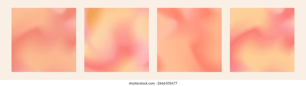 Color pastel de colección de Anuncio abstracto de gradiente de melocotón. Vector suave amarillo de la textura del verano de la gradación