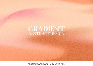 Fondo de ruido de gradiente melocotón con onda abstracta. Póster suave con gradiente rosa, melocotón y albaricoque. Calentador fuzz bg para el Fondo de pantalla. Ilustración vectorial