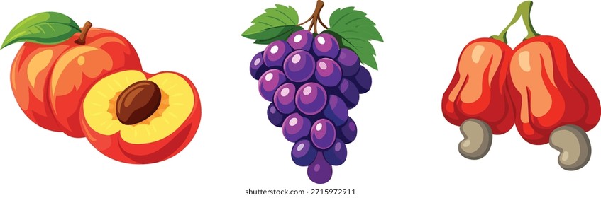 Uvas de melocotón y anacardos