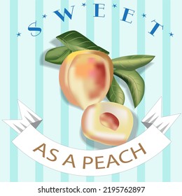 Peach Greeting Card Vector Illustration