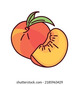 Peach and half color line icon. Pictogram for web page, mobile app, promo.