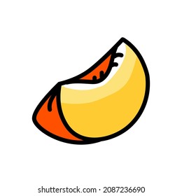 Icono de color medio simple. Icono de vector de durazno plano para diseño web aislado en fondo blanco