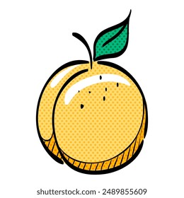 Peach halftone icon hand drawn color vector illustration