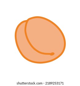 Peach hand drawn vector illustration logotype icon in cartoon doodle style season fruit