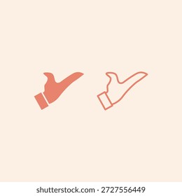Pfirsichhandgesten-Symbolsatz