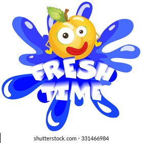 Peach with happy face illustration