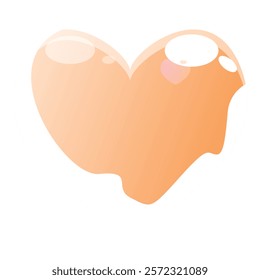 Peach heart is melting, symbolizing the tender and sweet side of love and affection