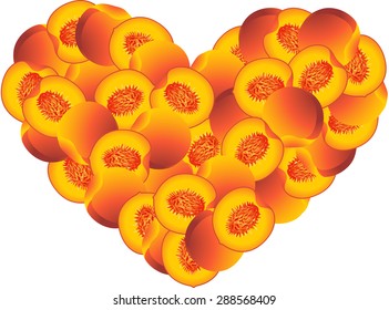 Peach heart shaped