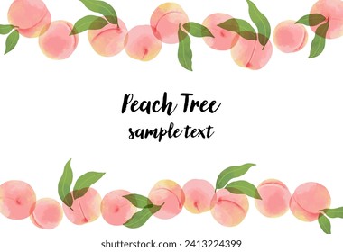 Peach Horizontal Line Frame Illustration
