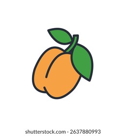 peach icon collection .design style with background
