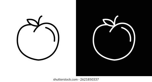 Pfirsichsymbol, Konzept, Strich auf weißem Hintergrund