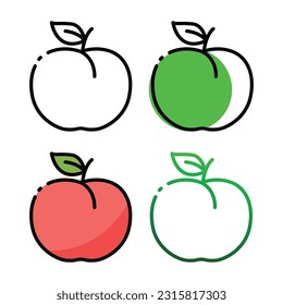 Peach icon design in four variation color