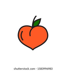 peach icon design isolated on White background. vector illustration