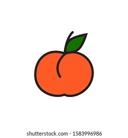 peach icon design isolated on White background. vector illustration
