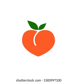 peach icon design isolated on White background. vector illustration