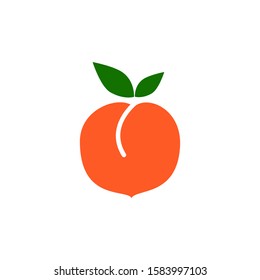 peach icon design isolated on White background. vector illustration