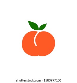 peach icon design isolated on White background. vector illustration