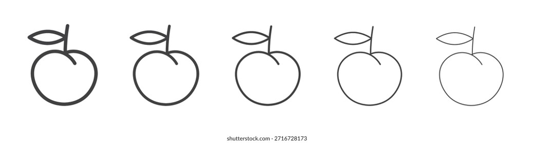 Diseño del icono del melocotón, logotipo, App, UI. Ilustración vectorial, EPS