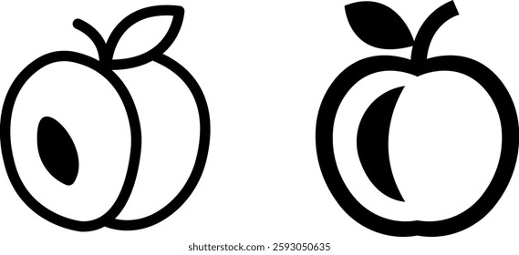 peach icon design symbol set