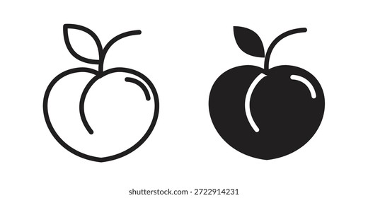 Icono de melocotón diseña la colección para el móvil, ui, Web.