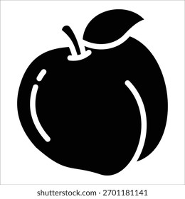 Elemento de icono de melocotón para el diseño