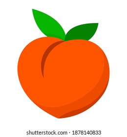 peach icon, peach emoji symbol, clip art peach, vector