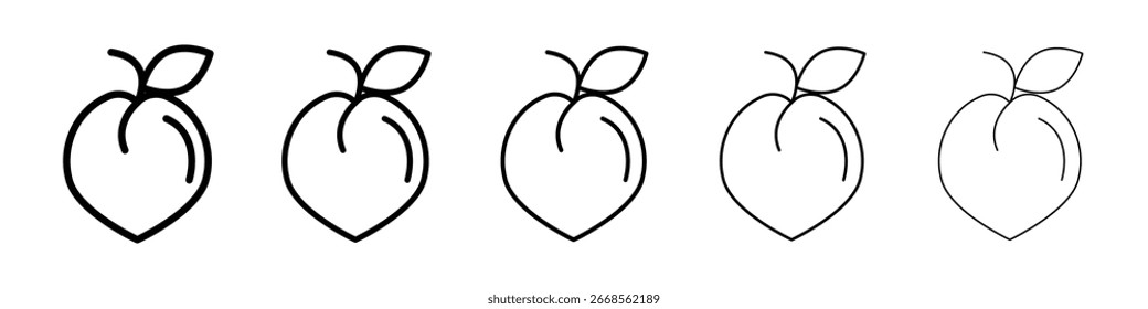 Pfirsichsymbol gefüllte flache Schild Konzept für Web-Design.