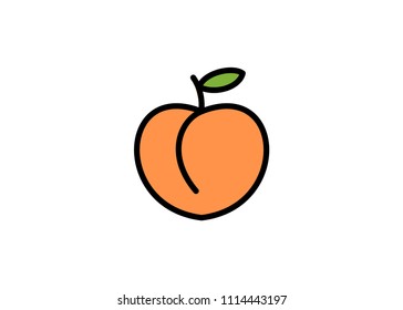  Peach icon, filled line icon