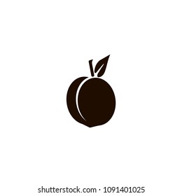 Peach icon. flat design