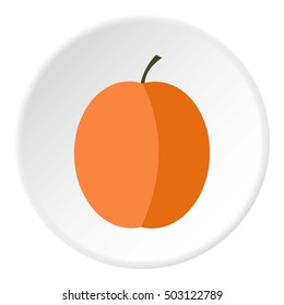 Peach icon. Flat illustration of peach vector icon for web